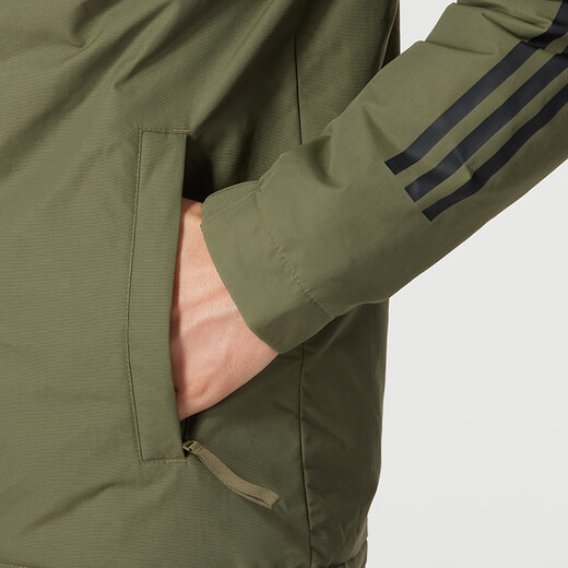 阿迪达斯 （adidas）外套男女棉服2024冬季新款户外防寒服宽松防风保暖连帽棉衣运动服 IV9230/岩层橄榄绿 XL