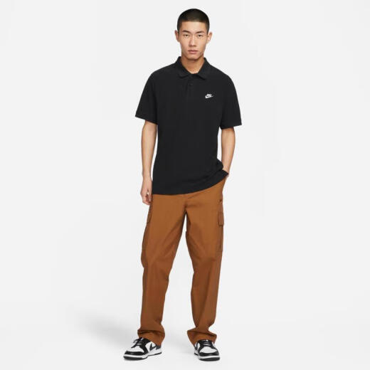 耐克（NIKE）男子短袖翻领T恤FN3895-010  黑色 XL 