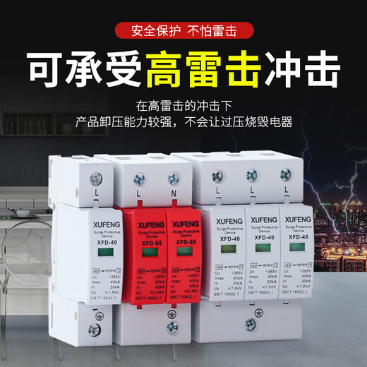 Yue Changsheng first level 2P 4P lightning protection 10 40 60KV220V surge 380V lightning protection surge protector first level 4P15KA