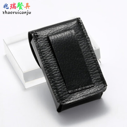 
Folding glasses box pure cowhide wearable belt Folding reading glasses glasses box head layer cowhide genuine leather feel anti-pressure black