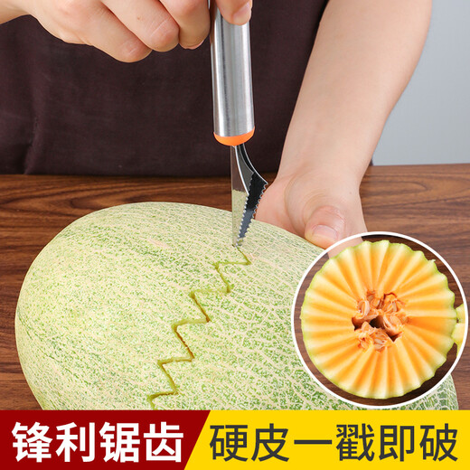 Necooks Fruit Triangular Push Knife Apple Flower Knife Stainless Steel Fancy Apple Carving Knife Fruit Platter Set 1 Triangular Push Knife + 1 Carving Knife