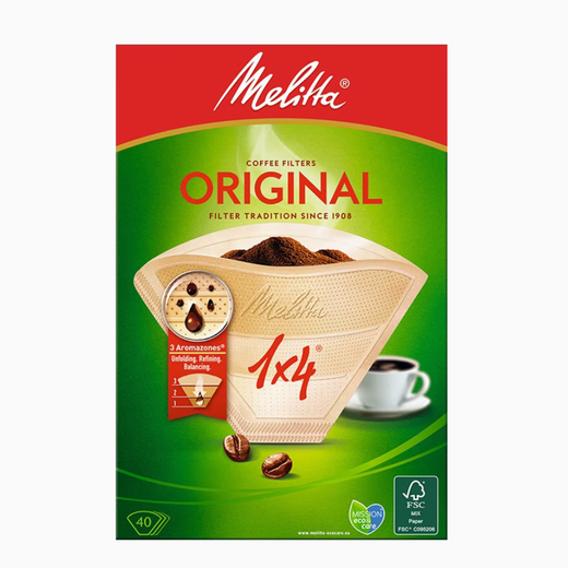 MELITTA coffee filter paper coffee machine fan-shaped hand-brewed filter paper filter cup leaking paper coffee powder 1 4 mellow aroma (40 pieces)