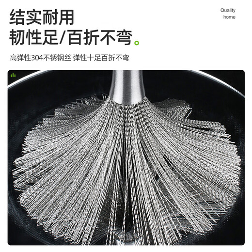 304 stainless steel pot brush washing pot full steel brush pot artifact without embroidered wire brush long handle cleaning brush C1389 igniter rotatable charging model