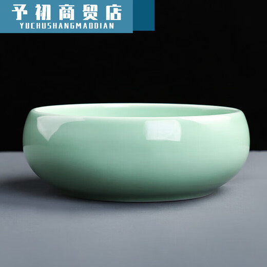 特大号茶洗特渣缸水盂杯洗大容量收纳碗洗茶器紫砂家用陶瓷洗茶杯 白色_HXH-2603