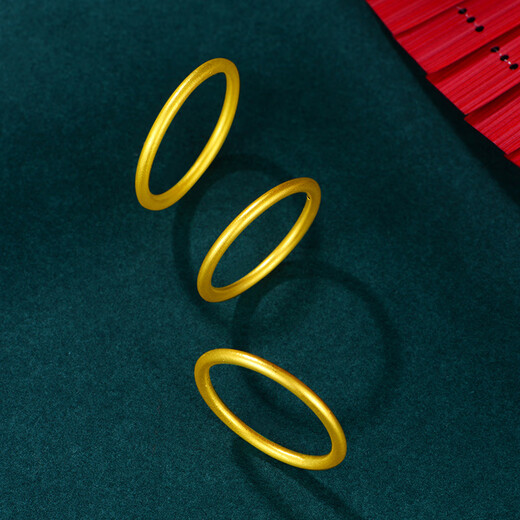 Xifumen simple plain ring gold ring ancient method strip ring women's pure gold 999 frosted solid ring couple ring for girlfriend 12# 1g, ancient method ring - if the gold is heavy, return the less and make up