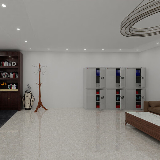 Tiger fingerprint password lock security cabinet thickened steel plate large split double section steel office file cabinet no key required