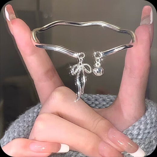 Mobius ring on the runaway princess bow bell bracelet women's opening adjustable best friend bracelet temperament jewelry M1479 double ring blessing bracelet 1 package
