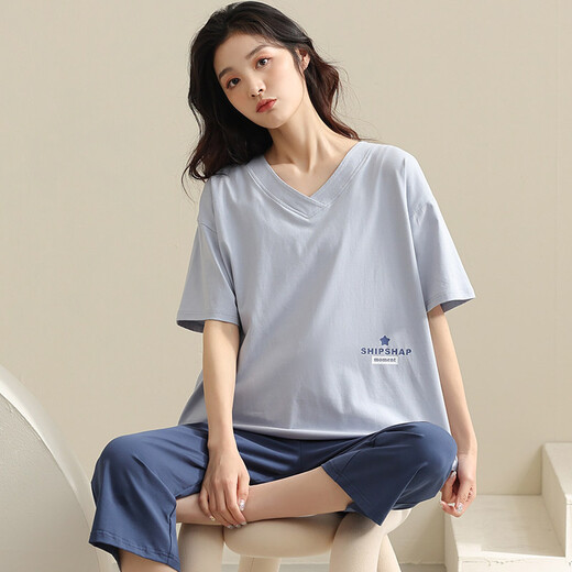Desde el corazón Pajamas de algodón puro para mujeres en pantalones cortos de manga corta de verano Pajamas de pijama suelto de verano ropa casual casual C HA 684 XL Mujeres [Altura 165-170 Peso 120-140Jin [Jin iguala 0.5 kg]]