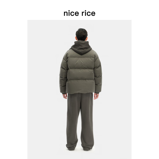 nice rice好饭   400G全棉毛圈绒底做旧宽松卫裤NGD12048 咖啡色（400G） XL
