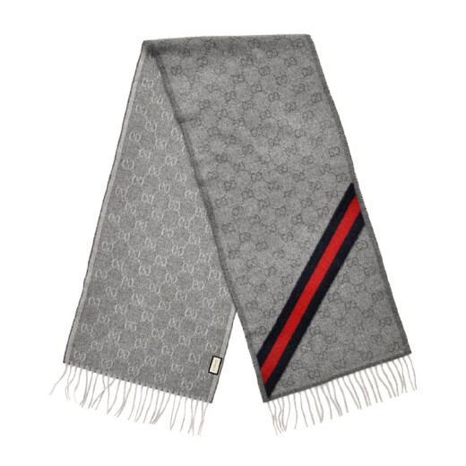 Gucci GUCCI unisex light gray spliced ​​wool scarf 5706033GB181768 birthday gift for boyfriend or girlfriend