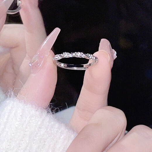 Suiyu leisure salt ring ins niche high-end sense 2024 new style high appearance simple temperament adjustable plain ring flash diamond winding no gift box simple packaging