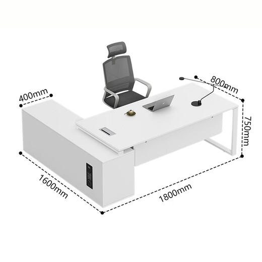 Linlan CEO desk executive desk boss desk warm white desk office furniture 1800*800 including side cabinets without chairs