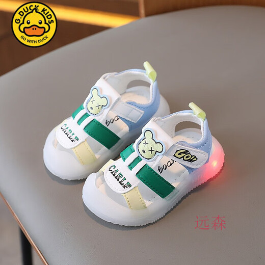 G.Duck Kids Little Yellow Ente Leichte Babyschuhe 0-1 Jahre alte 3 nicht rutschfeste Sohle Baby Kleinkindschuhe Tasche Zehen Sandalen Sommer Junge schwarz 718 Bären leichte Sandalen 17 (innere Länge 13 cm)
