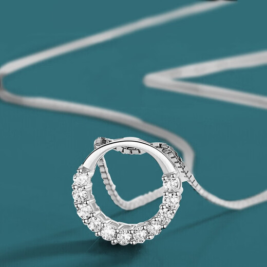 KAMALUN brand platinum necklace pt950 platinum jewelry ring neck ornament inlaid with moissanite women's necklace birthday gift ring necklace