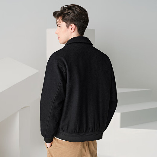 Tanzen mit der Wolf [unten] Jacke Herren Technologie Verriegelung Woll Revers 2025 Frühling warme Herrenjacke Down Black XL 180