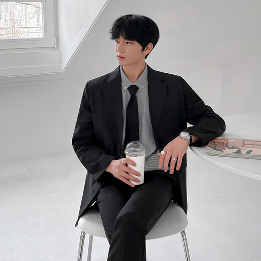 Xinghelai casual suit men's suit handsome college student small suit men and women versatile class uniform jacket DK college style class uniform suit + white long shirt + long trousers + tie 3XL 153-172Jin Jin equals 0.5 kg
