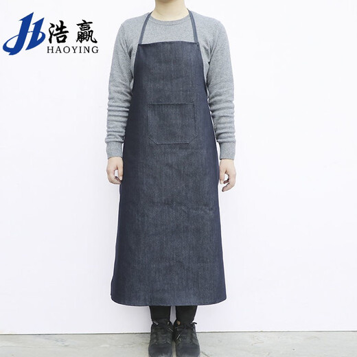 Haoying welder denim apron for men and women, factory labor protection, anti-fouling canvas, wear-resistant work kitchen apron work clothes, denim apron 95cm 1 piece, trial wear