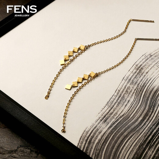 FENS Jewelry 18K Gold Earrings Women's Glitter Earrings Pure Desire Earrings Birthday Gift 1