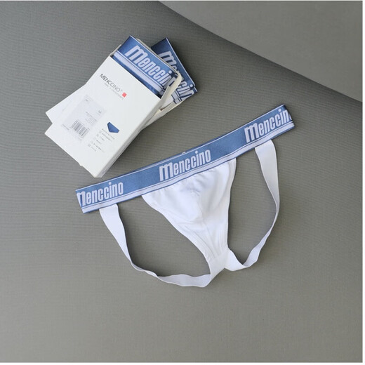 Sexy underwear cotton sexy thong double butt U protruding buttocks trendy men's tight transparent mesh black M