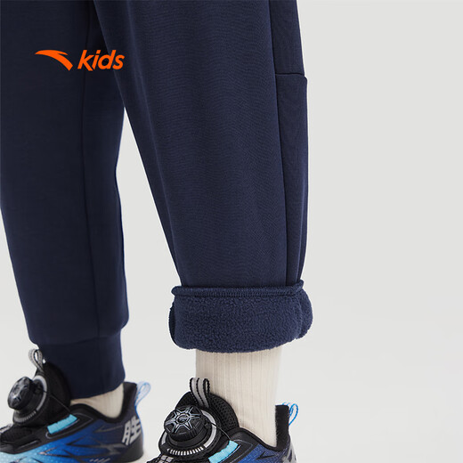 ANTA children's pants for men and women 2024 winter plus velvet warm knitted sports pants A72447703J