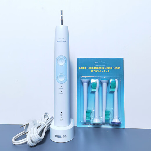 Philips (PHILIPS) electric toothbrush 6877HX682P fully automatic induction charging sound wave vibration intelligent 9192 Sanxia HX684A host green and white 4 brush heads