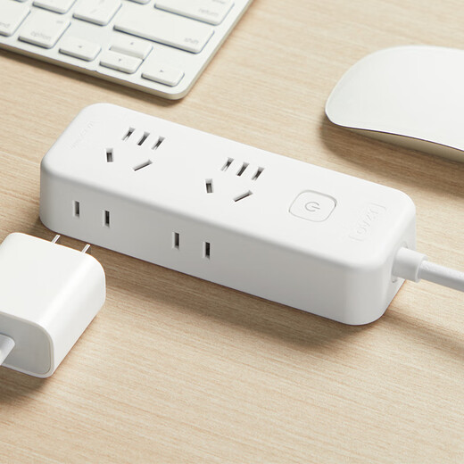 京东京造总控四位全长1.8m插座/插线板/插排/排插/拖线板 两位五孔两位两孔分控插座 