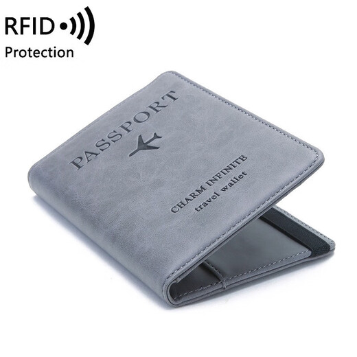 Zkhe Passport Clip Documento de viaje Bolsa de almacenamiento Pasaporte Pasaporte Pasaporte Air Ticket Clip Estudio en el extranjero Pasaporte Pasaporte portátil Pasaporte Gris claro Gris claro