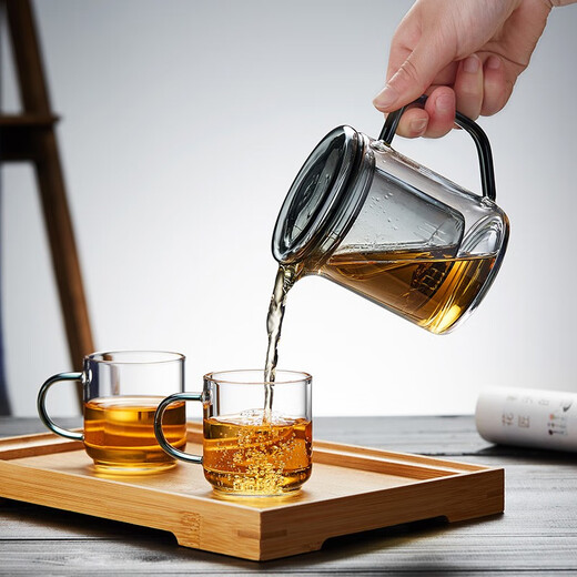 Mesni teapot glass teapot tea water separation thickened tropical filter tea set office household tea dispenser tea maker 320ml mok cup