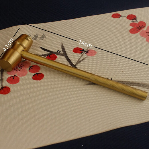 WTLYBLE Wenwan hammer, small brass hammer, solid small round-head hammer, starting to smash golden eggs, copper hammer crafts for boyfriend, 1 small copper hammer, made of copper, about 14cm long and 4