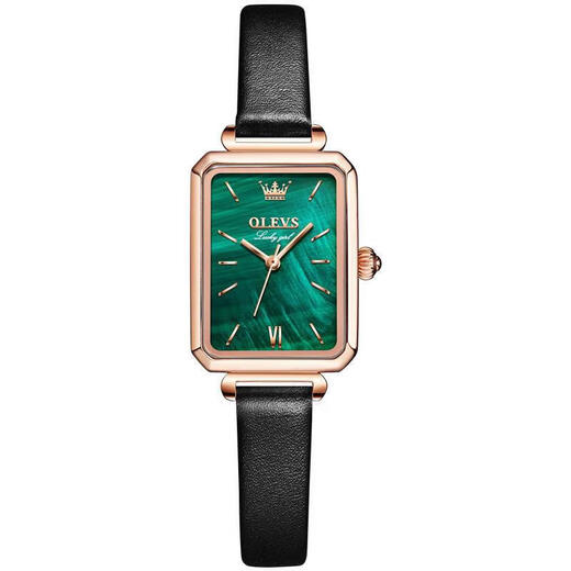 
Olis Green Water Ghost Brand Women's Watch Women's Light Luxury Niche Internet Celebrity Famous Watch Square Dish Small Green Watch 6624 Net-band Watch