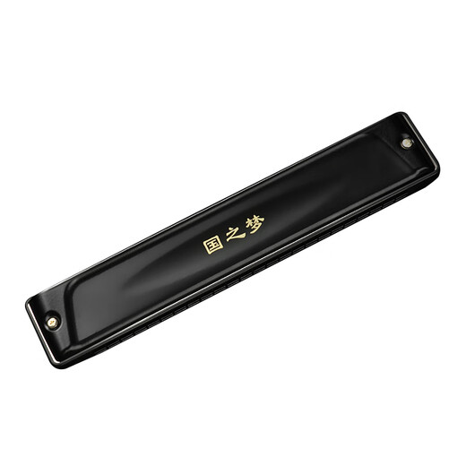 Guoguang 24 trous B Tune National Dream Performance au niveau spécial Tune Polyphonic Harmonica (Athen Black, Instructions de soufflage assorties) B Tune