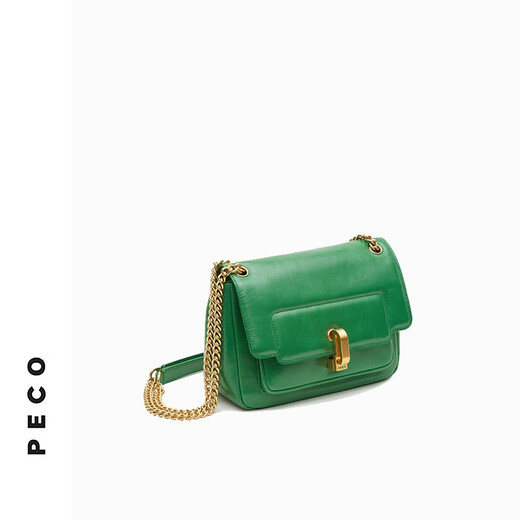 
PECO bag 846P line series new one-shoulder crossbody chain wandering bag cowhide square bag travel bag send girlfriend gift classic blackhead layer oil wax cowhide spot