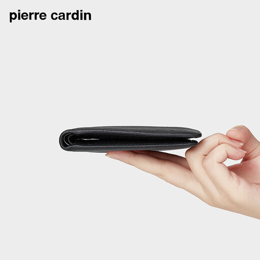
Pier Cardin men's wallet short multi-purpose ticket clip wallet horizontal wallet Father's Day gift for dad men's gift black