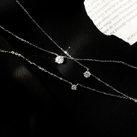 MZMZ platinum necklace for women pt950 platinum sparkling diamond clavicle chain fashionable temperament Valentine's Day birthday gift for girlfriend noble model-5MM sparkling moissanite