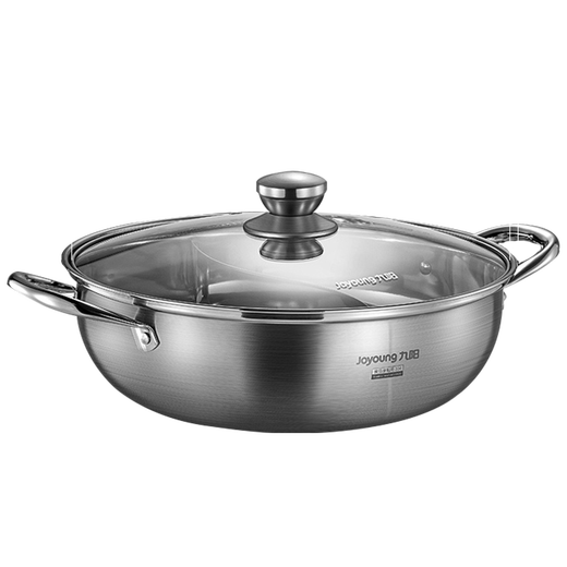 Joyoung Olla caliente de acero inoxidable 304, olla Yuanyang, lavabo para olla caliente, estufa lateral, olla shabu-shabu de cordero, cocina de inducción de llama abierta de gas, olla universal Yuanyang-CJ182- 30cm
