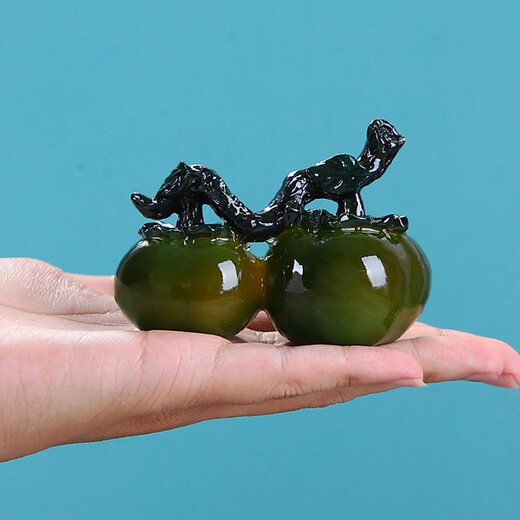 Good Kiln Persimmon tea pet ornaments that change color when exposed to water can be used to raise creative and cute tea toys, tea trays, tea ceremony tea accessories, color changing <Orange-Persimmon> Two good things come in pairs