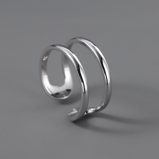 Decorative Show Ring Ring Men's Trendy Light Luxury Niche Design Titanium Steel Suit Couple Girls Fashion Personalized Open Index Finger Ring Three-piece Set Titanium Steel