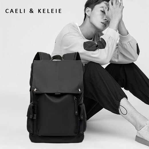 Caeli / Keleie Men's Backpack for Men's Business Casual Sackepack de grande capacité Multi-fonction Multi-fonction de style coréen Tendy Carbag Travel Men's Bag K679 Black