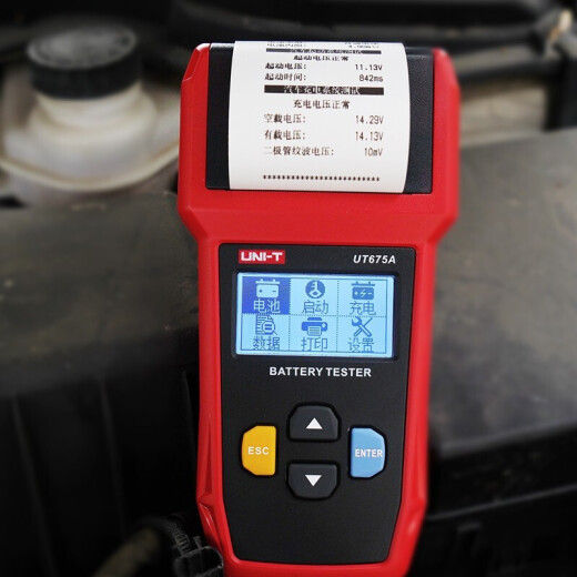 UNI-T-Batterie-Tester UT673A Automobil Battery Detektor Akkulaufzeit Batteriekapazität Interner Widerstandstest UT675A mit Druckfunktion USB-Datenübertragung