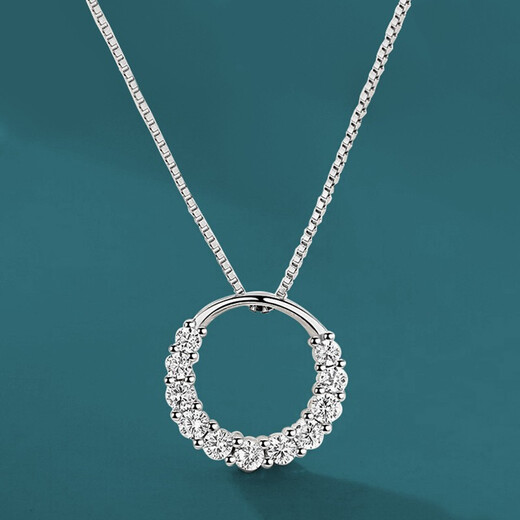 KAMALUN brand platinum necklace pt950 platinum jewelry ring neck ornament inlaid with moissanite women's necklace birthday gift ring necklace