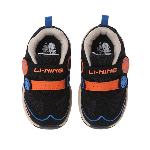 Li Ning Children's Shoes Newborn Toddler Shoes Baby Toddler Toddler Shoes Bag-toe foot protection non-slip shoes Black/Palace Blue YKHR016-1 Size 20