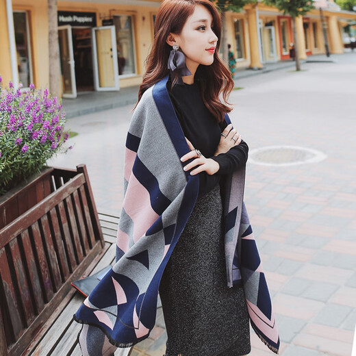 Autumn and winter shawl scarf for women, long long scarf for thick Korean style, long warm and versatile autumn scarf for fashionable and dual purpose, main picture - big shawl