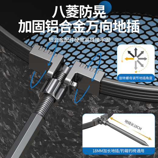 Camper thickened forged carbon pattern round fish protection rubber coated anti-hanging quick-drying special fishing net bag for wild fishing 25cm 2m <Aluminum alloy edge>