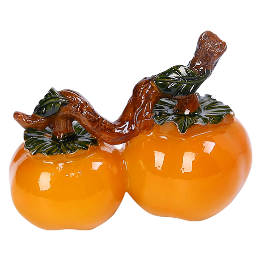 Good Kiln Persimmon tea pet ornaments that change color when exposed to water can be used to raise creative and cute tea toys, tea trays, tea ceremony tea accessories, color changing <Orange-Persimmon> Two good things come in pairs