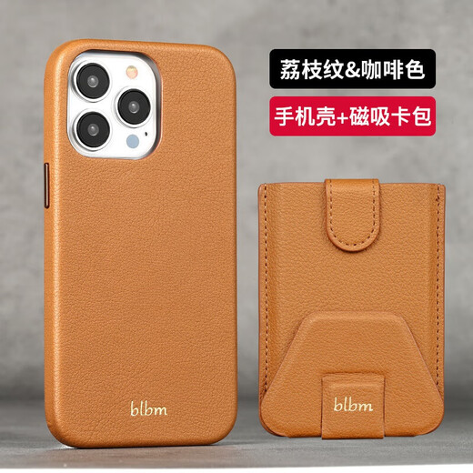 适用苹果13手机壳卡包插卡皮革iPhone13pro磁吸保护壳套防摔全包 荔枝纹*黑色 苹果13