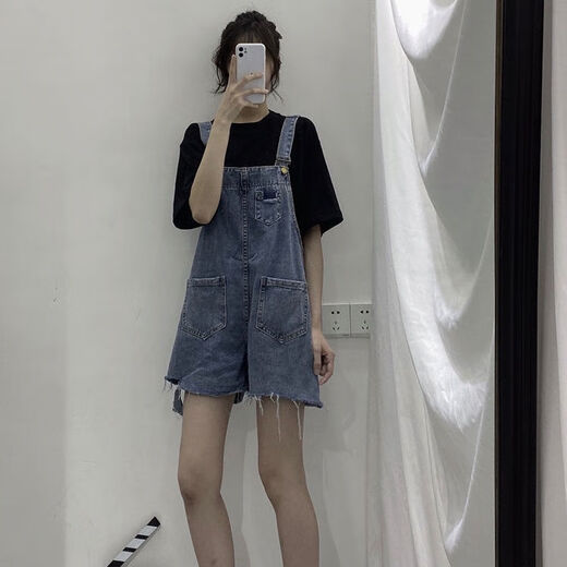 Yimuqi-Denim-Gurt-Shorts für Frauen koreanischer Stil locker Pass