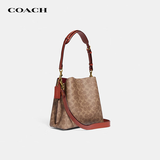 COACH蔻驰女士WILLOW专柜款水桶包简约纯色精致感单肩手提包通勤大容量 C3890 B4NQ4