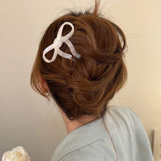 Zuoou bow U-shaped hairpin acetic acid cute ball hair accessories hairpin new Chinese style daily commuting hairpin U-shaped hairpin brown coffee