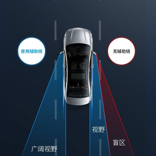 汽车倒车后视镜 吸盘式车用小圆镜360度可调大视野辅助广角盲点镜 白色一对