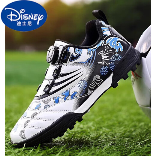 Disney (Disney) Zapatos de fútbol para niños para niños y niños ESTUDIANTES ESPECIALES ESTUDIANTES PRIMARIOS Botón de rotación para hombres Sports de zapatillas rotas 9896 White Size 29